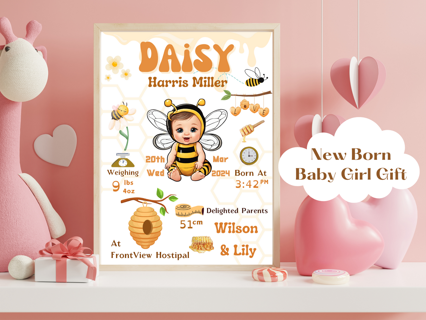 Honey Bee New Born Baby Girl Gift