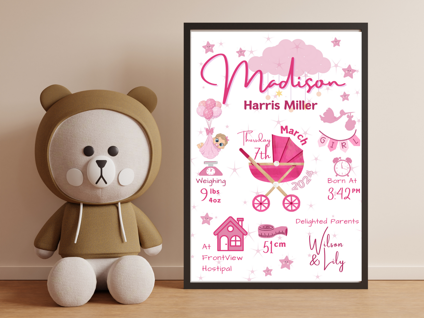 Pink New Born Baby Girl Gift