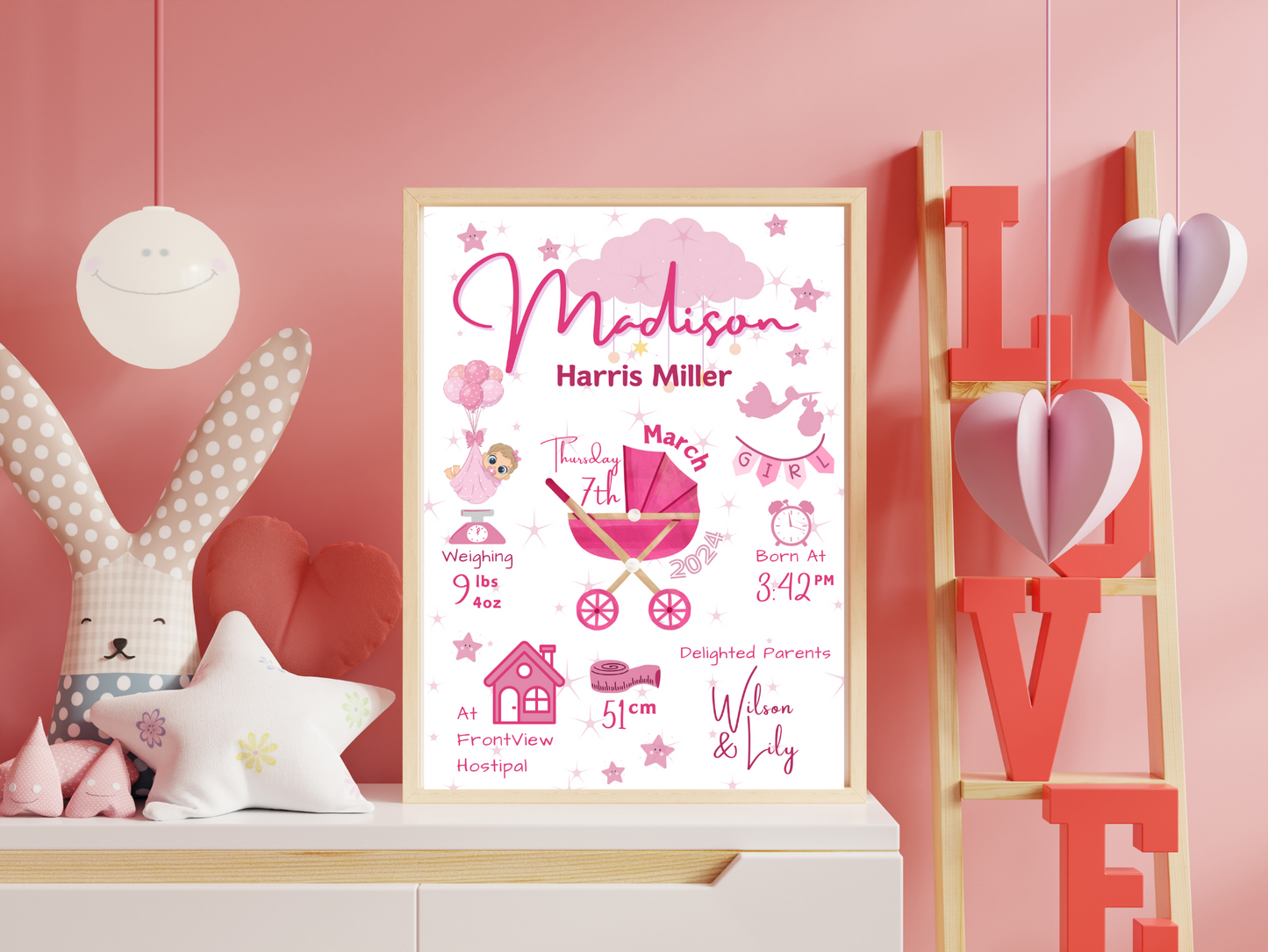 Pink New Born Baby Girl Gift