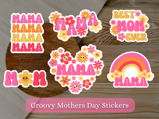 Groovy mama sticker png