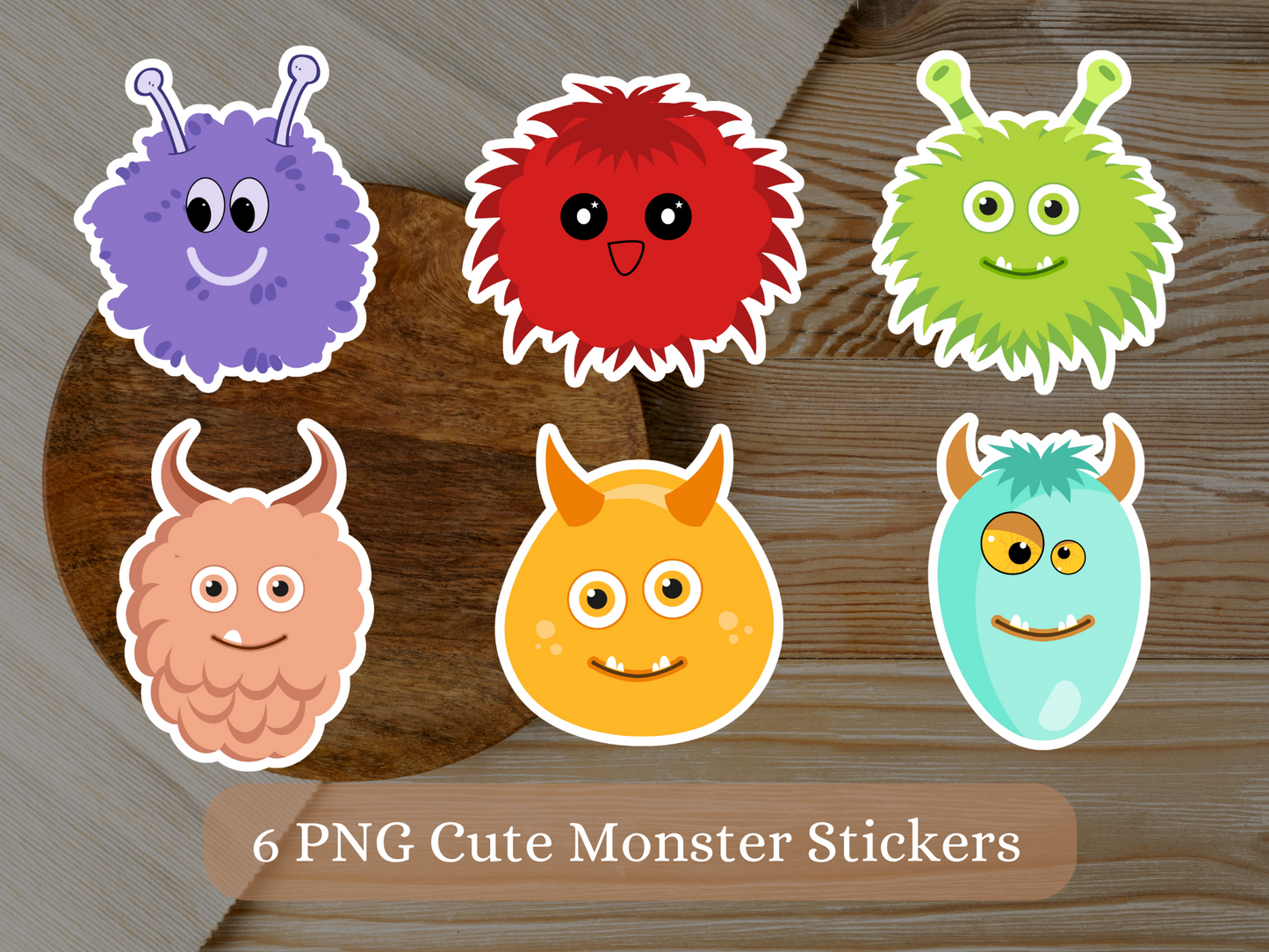 Cute Little Monster Stickers Png