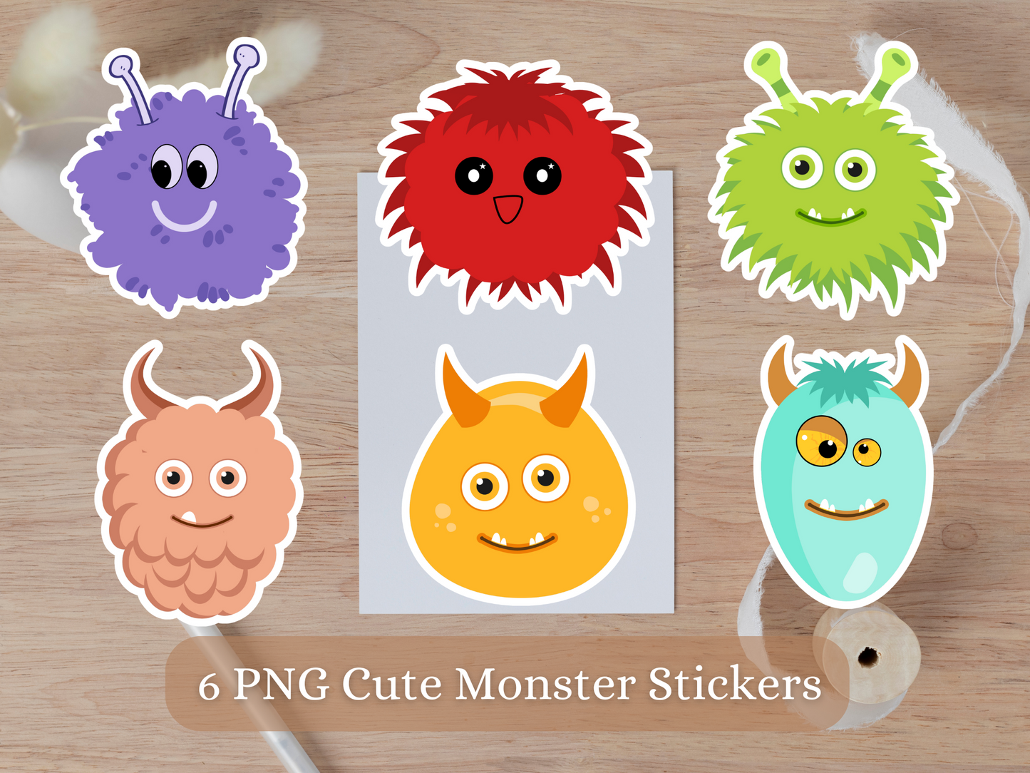 Cute Little Monster Stickers Png