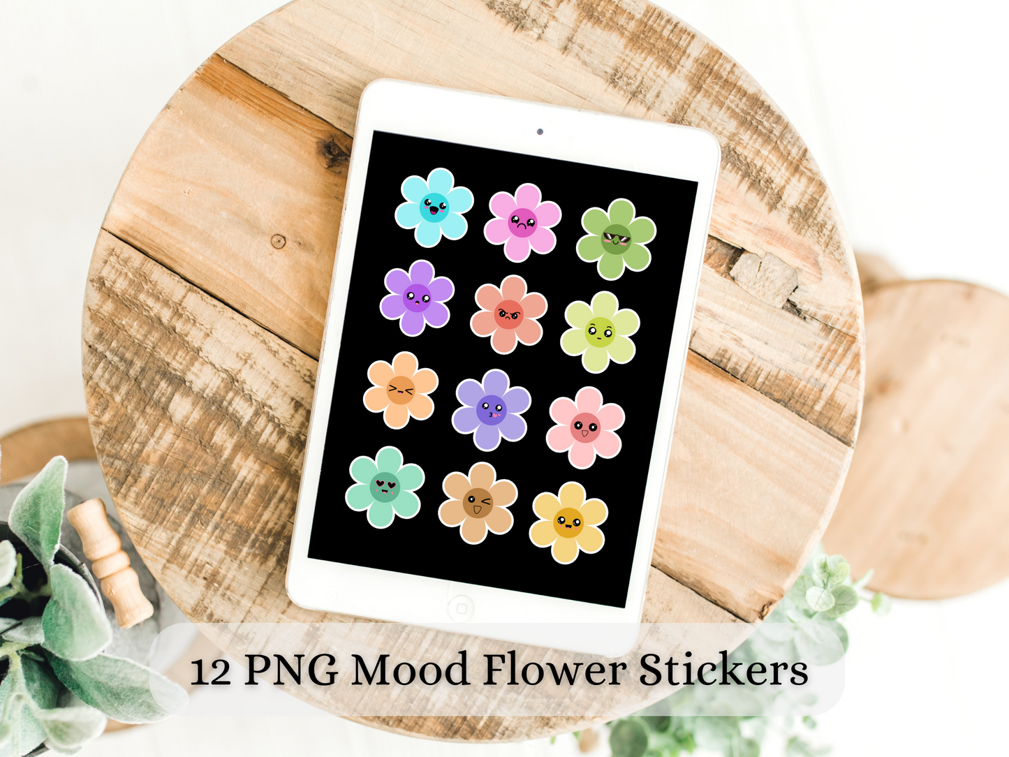 Cute Mood Flower Sticker bundle Png