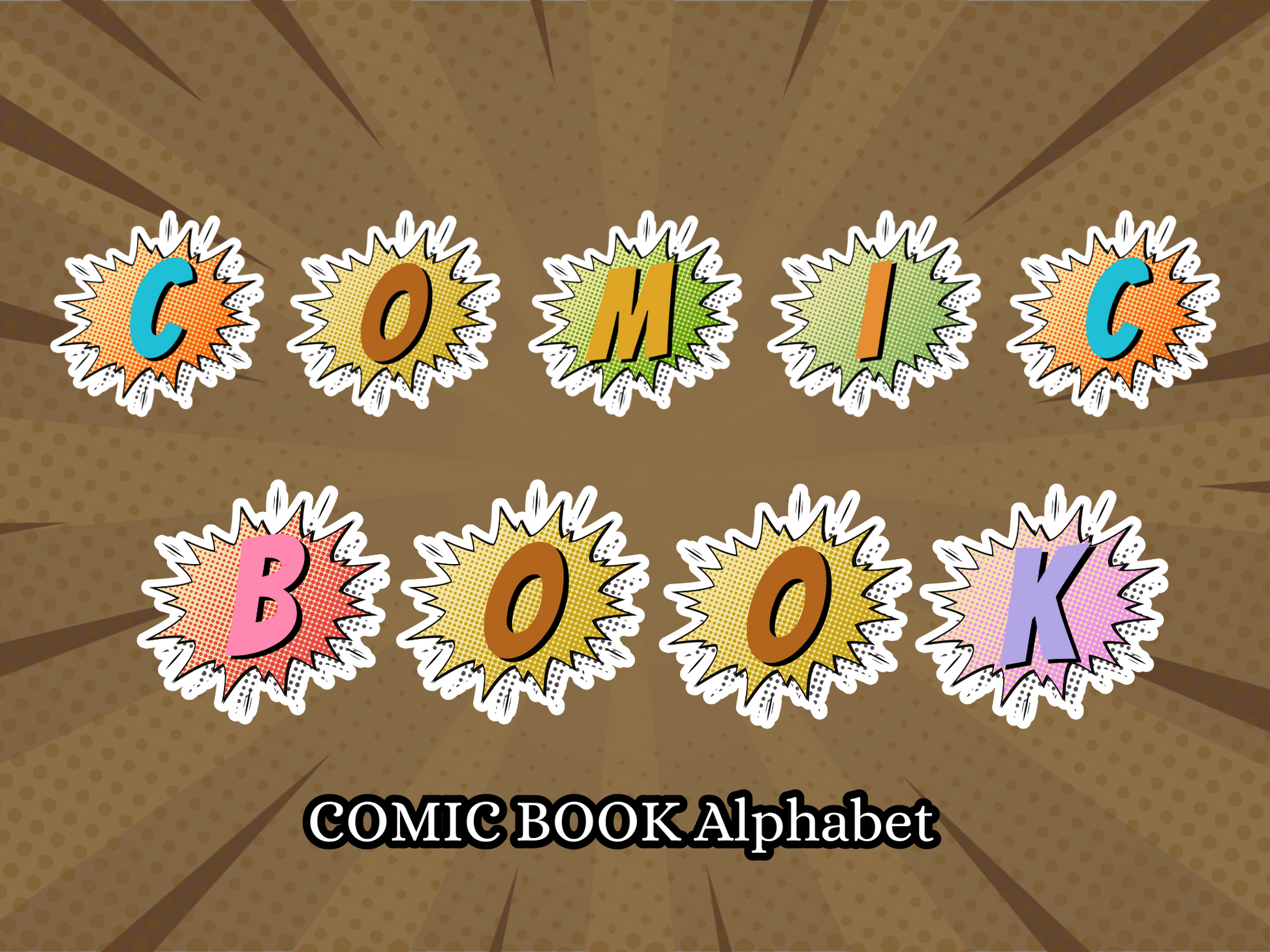 comic book alphabet png