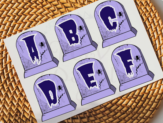 Cute purple Colour Alphabet Sticker bundle Png