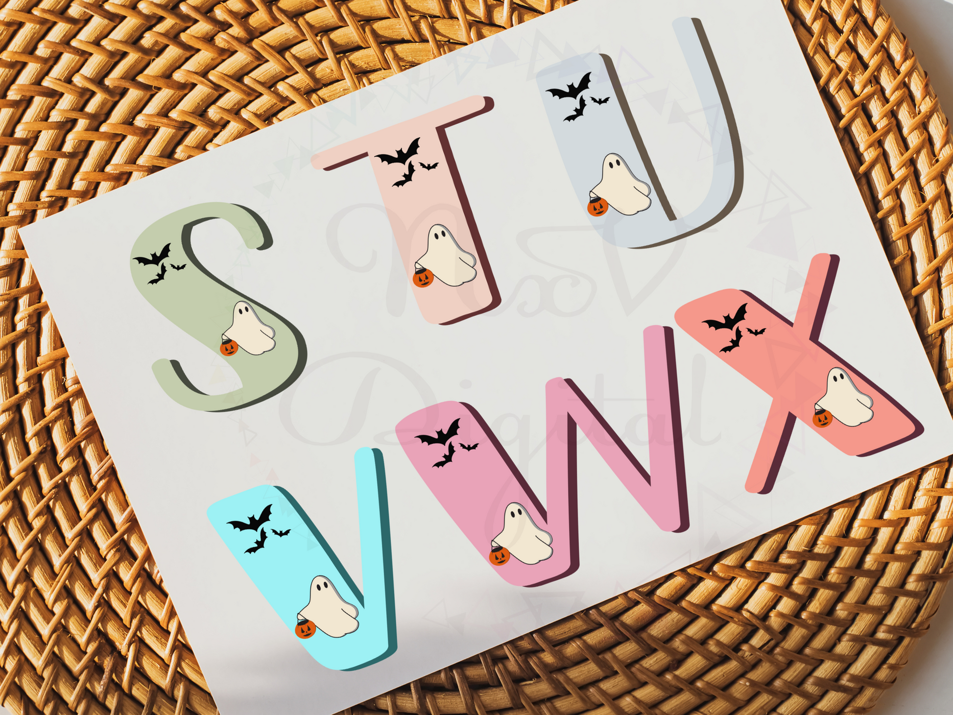 Cute Retro Colour Alphabet Sticker bundle Png