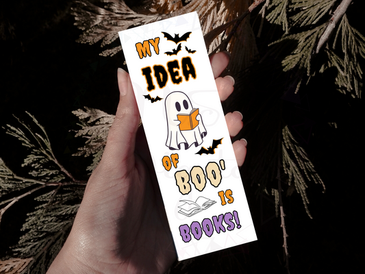 My Idea of Boo' is Books Downloadable Bookmarks svg