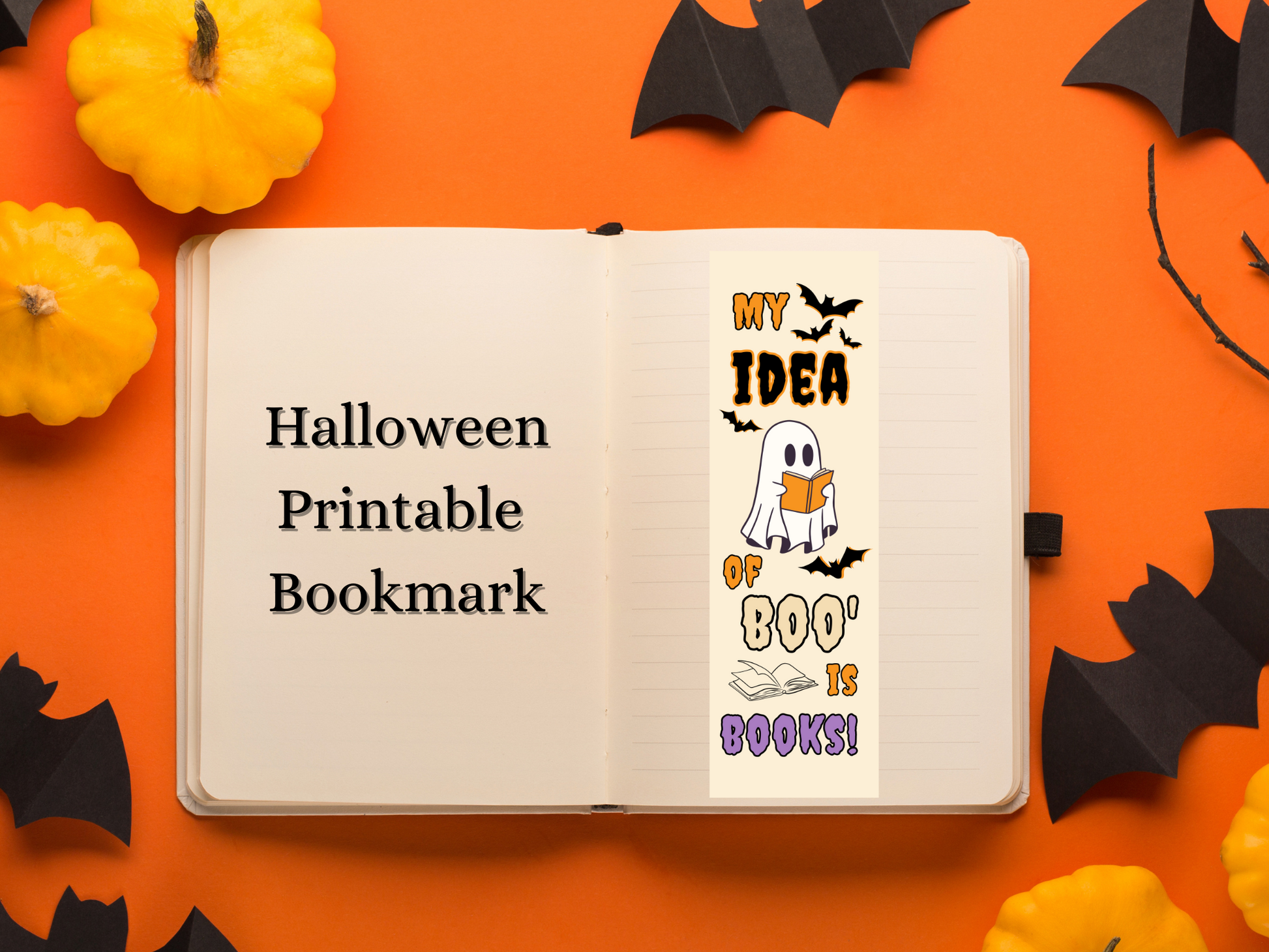 Halloween Bookmarks PNG in book