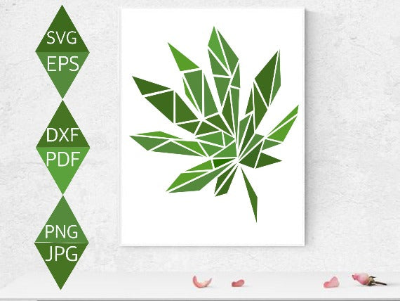 Analia Tropical Green Leaf SVG on white canvas