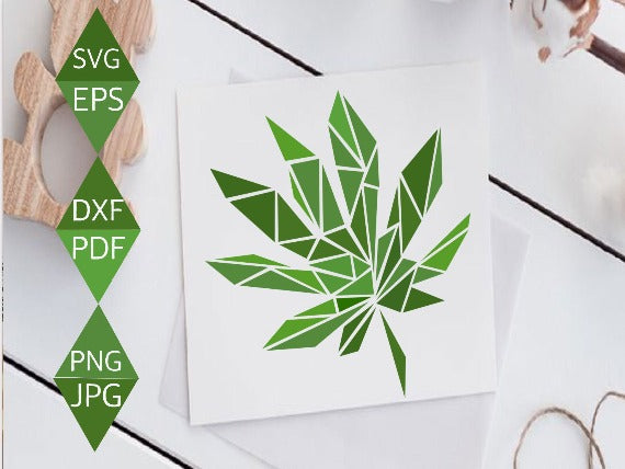 Analia Tropical Green Leaf SVG on white paper