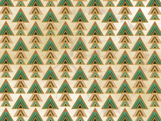 Art Deco triangle pattern with gold border 