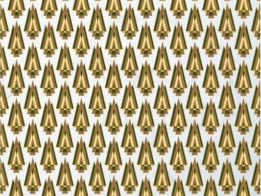 Art Deco tree pattern with gold border 