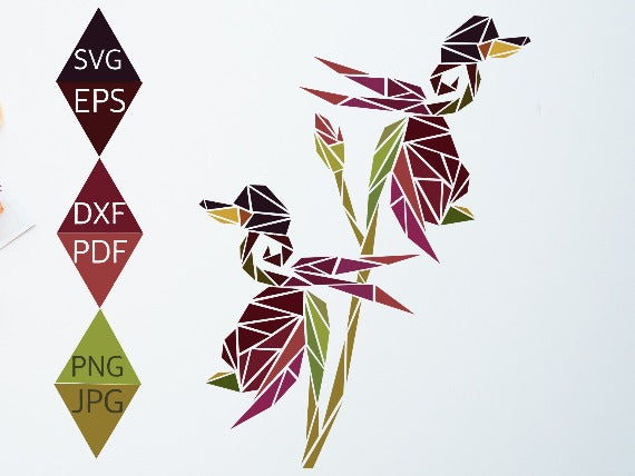 Flying Duck Orchid Flower Svg