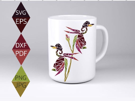 Flying Duck Orchid Flower Svg