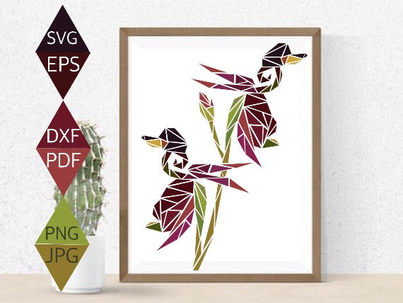 Flying Duck Orchid Flower Svg