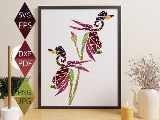 Flying Duck Orchid Flower Svg