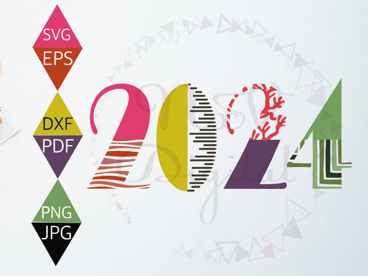 Eclectic New Year 2024 Svg