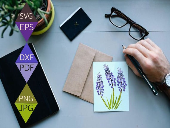 Purple Grape Hyacinth Flower Svg