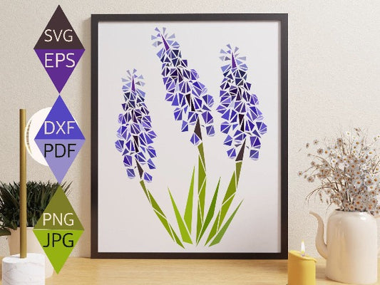 Purple Grape Hyacinth Flower Svg