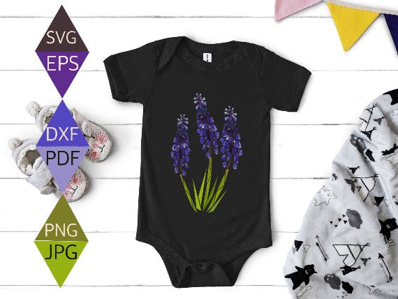 Purple Grape Hyacinth Flower Svg