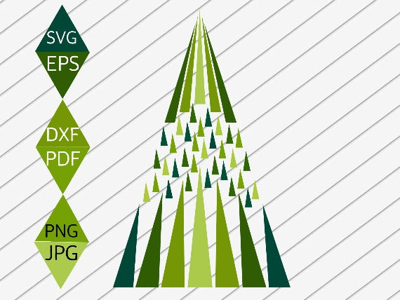 Eclectic Christmas Tree Svg