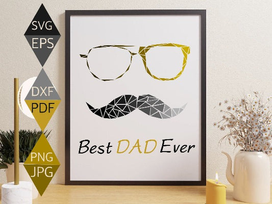Best Dad Ever Quotes with Mustache: Youth to Old, Sunglass to Power Glass svg