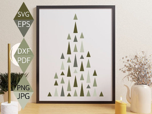 Mid Century Christmas Tree Svg