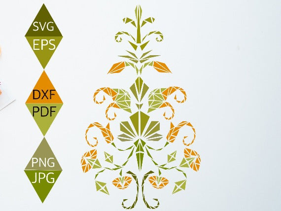 Art Nouveau Christmas Tree Svg