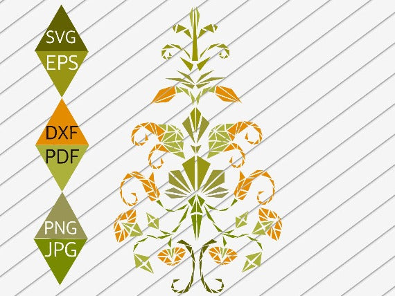 Art Nouveau Christmas Tree Svg