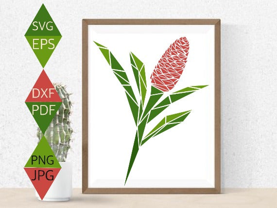 Hawaiian Red Ginger Flower Svg