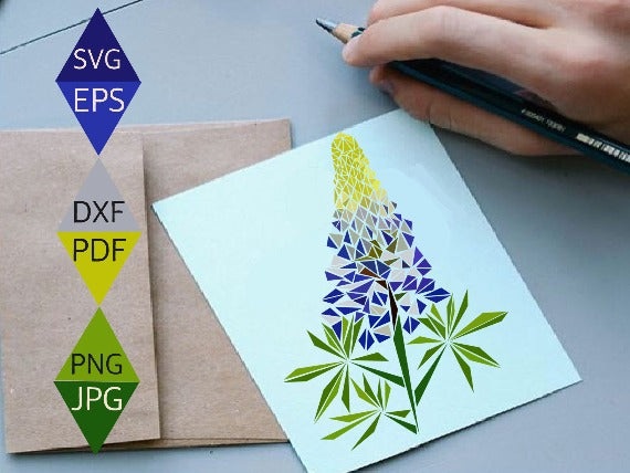 Purple Lupine Flower Svg