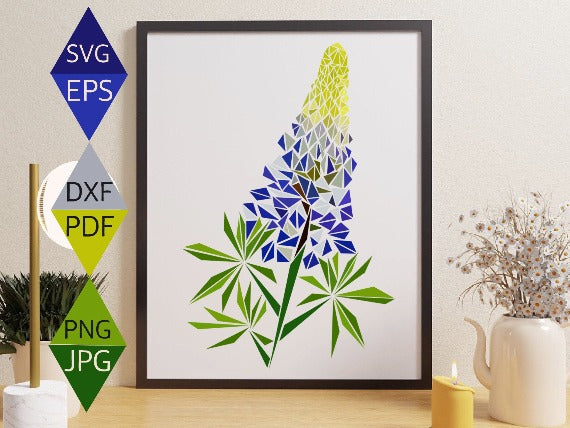 Purple Lupine Flower Svg