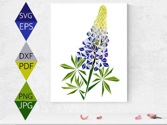 Purple Lupine Flower Svg