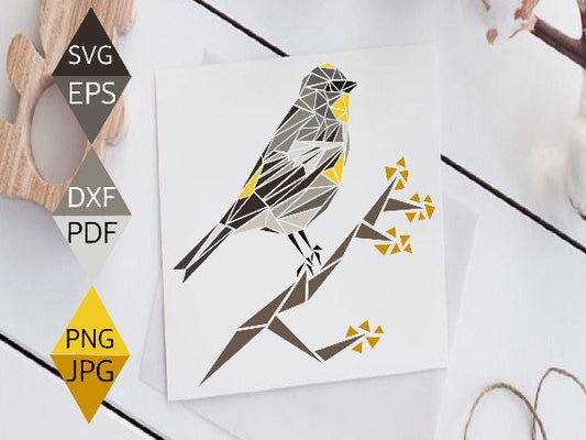 Yellow Rumped Warbler Bird SVG