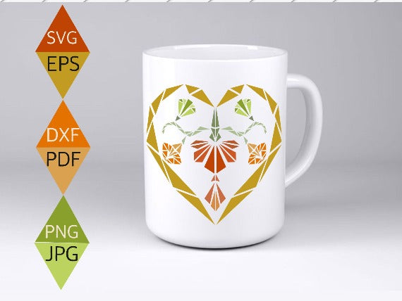 Art Nouveau heart Svg on mug