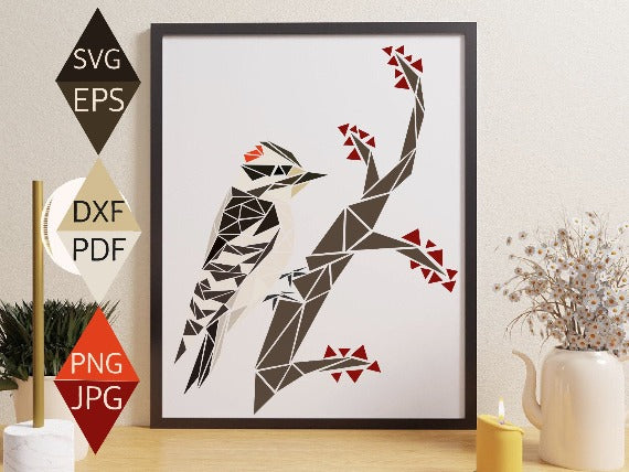 Downy Woodpecker Bird SVG