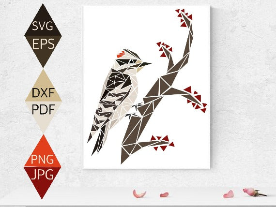 Downy Woodpecker Bird SVG