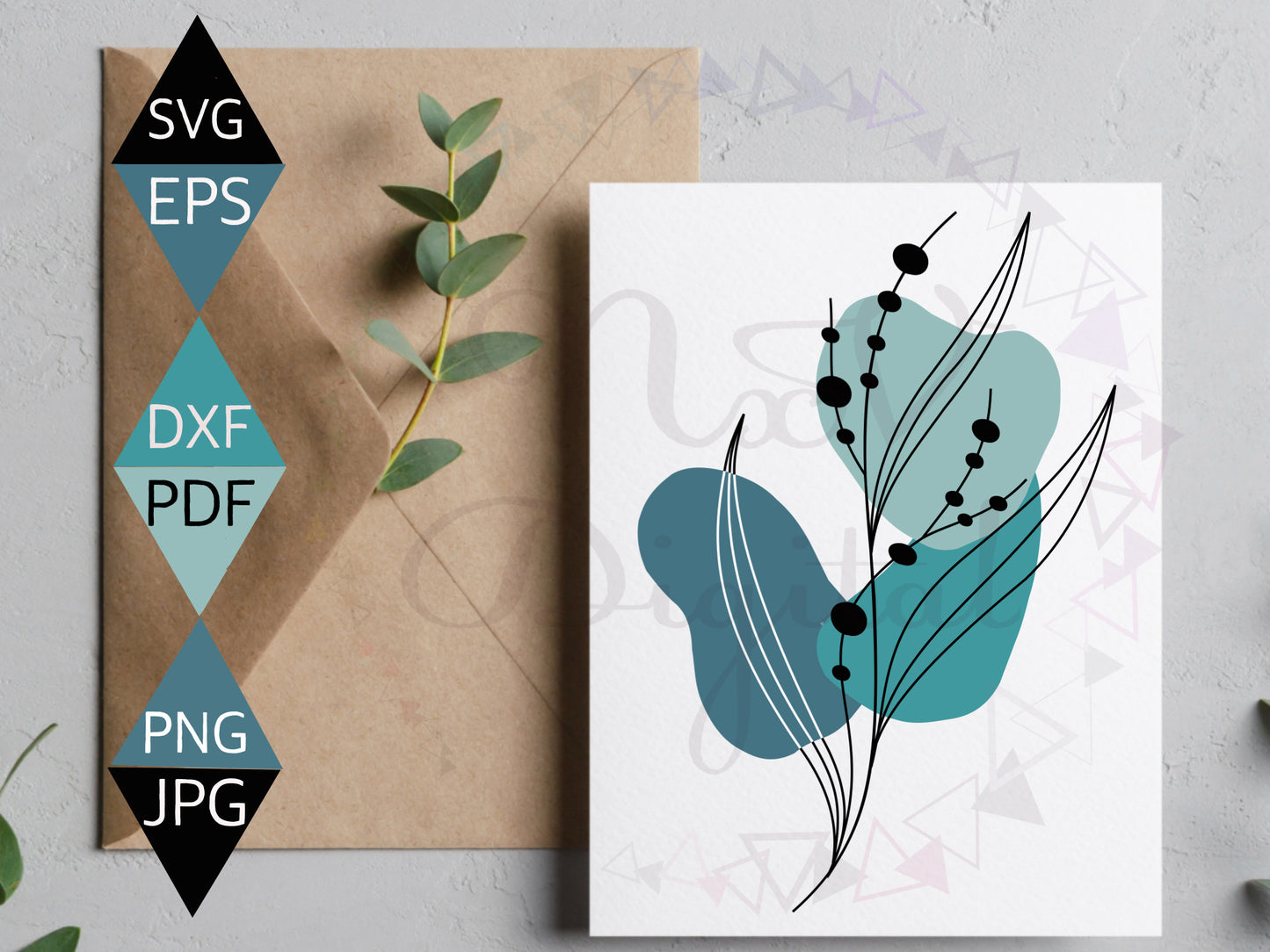 Blue Boho Floral Design