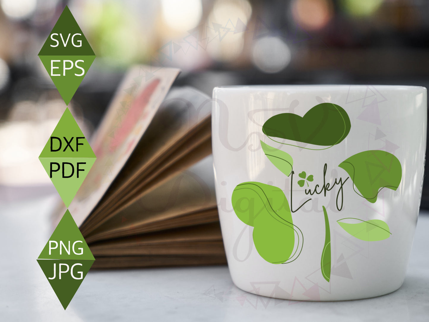 St Patrick's Day shrit women Boho Four Clover Leaf Svg