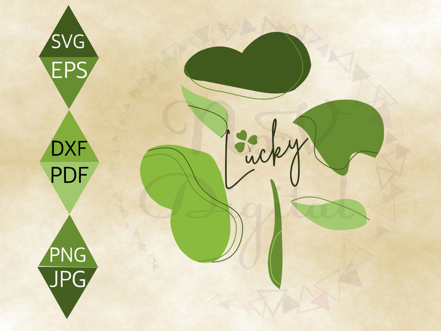 St Patrick's Day shrit women Boho Four Clover Leaf Svg