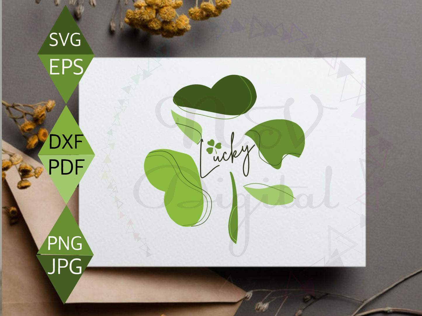 St Patrick's Day shrit women Boho Four Clover Leaf Svg