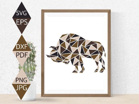 Rustic Bison Buffalo Svg