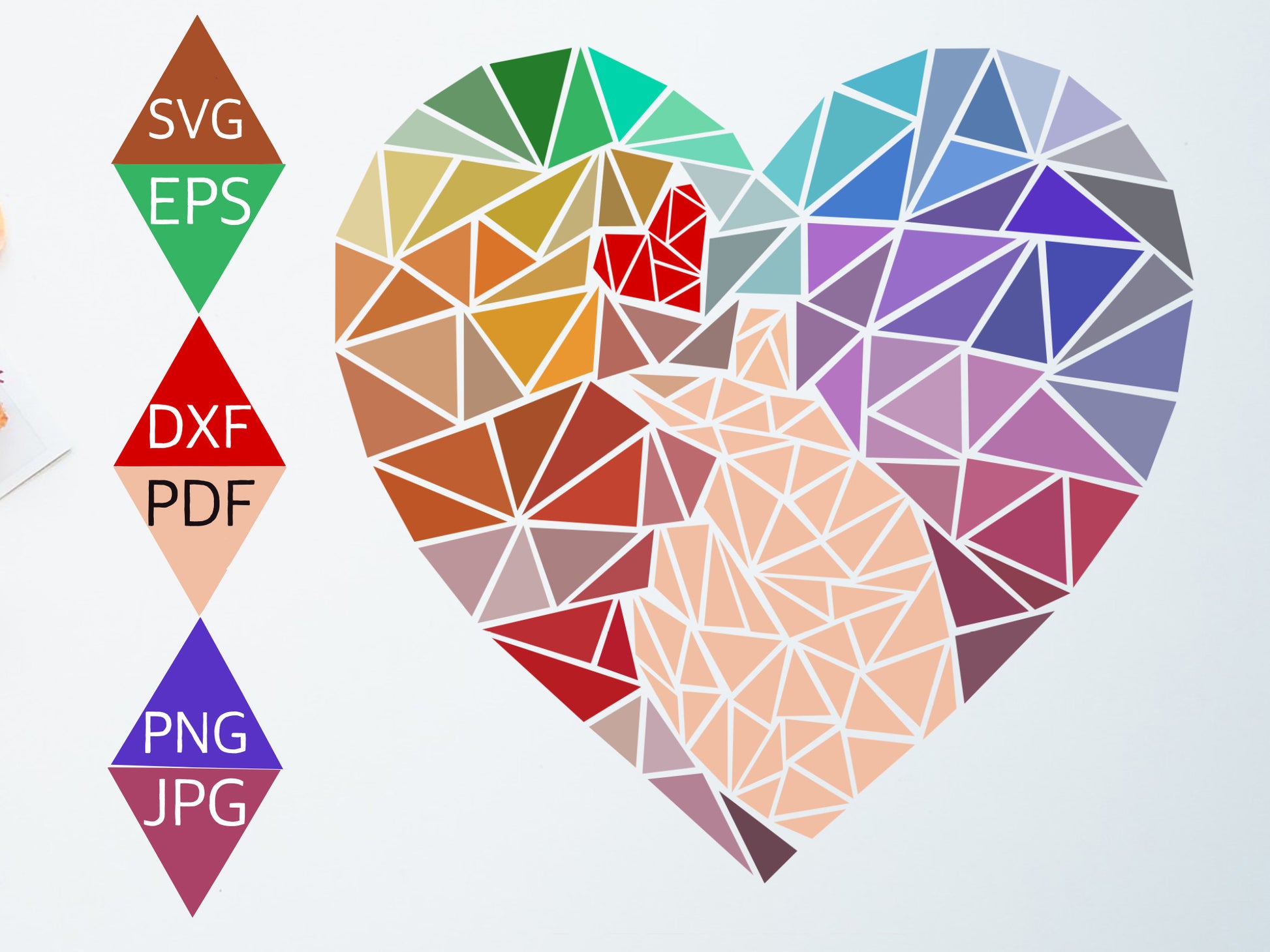 colourful heart shaped with Korean hand heart art print, Multiple colour, red heart, and hand Design