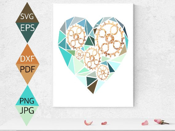 Mechanical Heart Valentines Svg