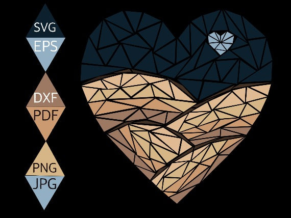 Primitive Valentine Heart Svg