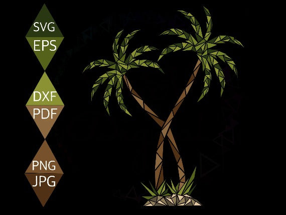 Couple Palm Tree Svg