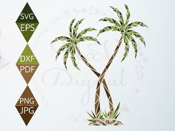 Couple Palm Tree Svg