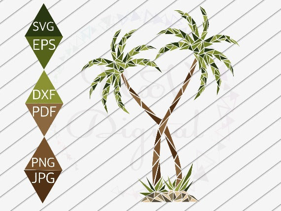 Couple Palm Tree Svg