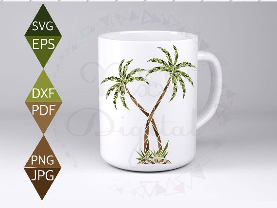 Couple Palm Tree Svg