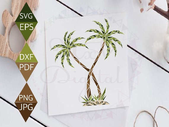 Couple Palm Tree Svg